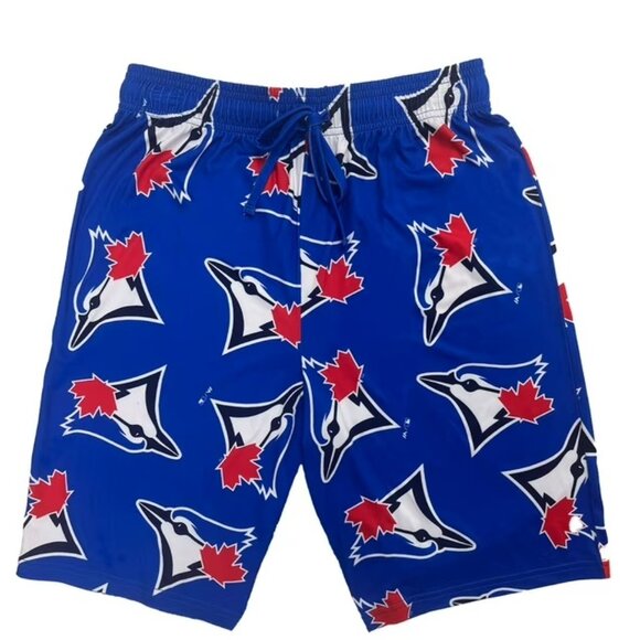 TORONTO BLUE JAYS Logo Lounge Shorts All Over Print MLB Official Licensed - Picture 1 of 10